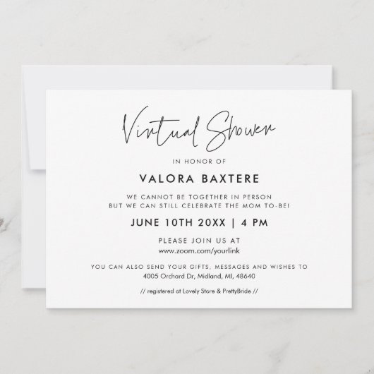 Moderne, minimale virtuele douche kaart (Voorkant)