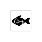 Moderne minimale vis met kat-naam. Houten Rubberstempel (Afrduk)