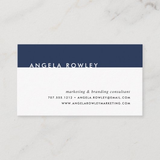 Moderne minimale Visitekaartjes | marine (Voorkant)