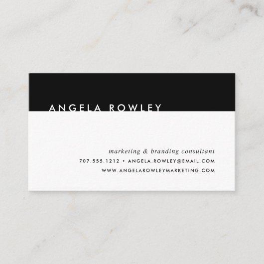 Moderne minimale Visitekaartjes | Zwart-wit (Voorkant)