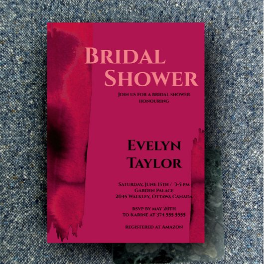 Moderne, minimale Viva Magenta Vrijgezellenfeest Kaart