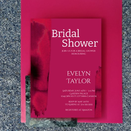 Moderne, minimale Viva Magenta Vrijgezellenfeest Kaart