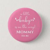 Moderne Minimale Vlinderkalligrafie Mommy-to-be Ronde Button 5,7 Cm (Voorkant)