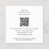 Moderne minimale volledige foto QR-code sociale me Vierkante Visitekaartje (Achterkant)