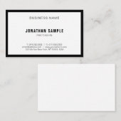 Moderne, minimale vormgeving elegant zwart-wit BW- Visitekaartje (Voorkant / Achterkant)