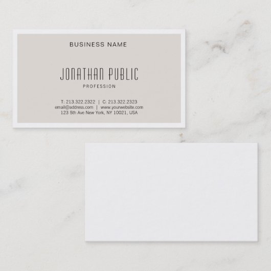 Moderne, minimale vormgeving met eenvoudig design visitekaartje (Voorkant / Achterkant)