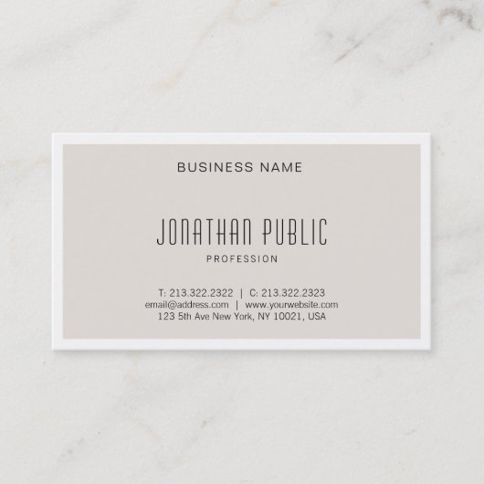 Moderne, minimale vormgeving met eenvoudig design visitekaartje (Voorkant)