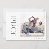 Moderne minimale vreugdevolle familie foto kerst feestdagenkaart (Voorkant)