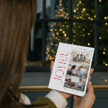 Moderne minimale vreugdevolle rode familie 3 foto  feestdagenkaart<br><div class="desc">Verwelkom de feestdagen dit jaar met een Modern Minimal Joyful Red Family 3 Photo Christmas Holiday Kaart die de perfecte momenten van vreugde met een hechte familie vastlegt. Deze chique rode en witte snoepriet strepen kaart is de perfecte belichaming van de moderne, minimalistische stijl waar we naar verlangen. Schone lijnen...</div>