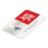 Moderne minimale vrolijke fotovakantie met typogra magneet (Linkerzijde)