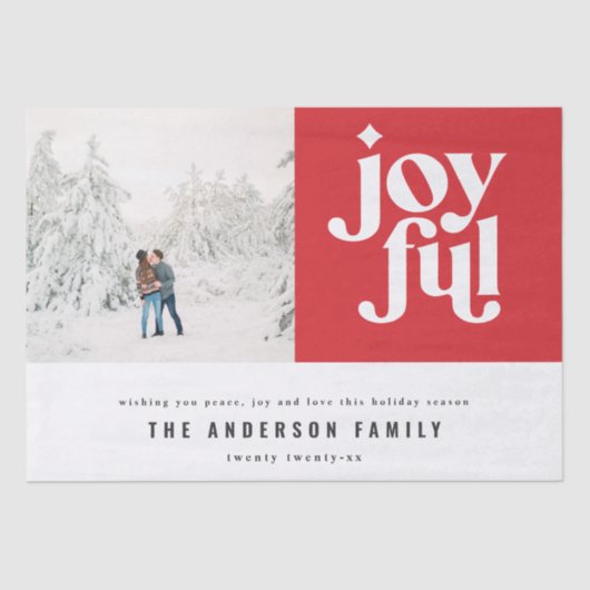 Moderne minimale vrolijke fotovakantie met typogra tissuepapier (Voorkant)