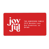 Moderne minimale vrolijke monochrome kerstvakantie etiket (Voorkant)