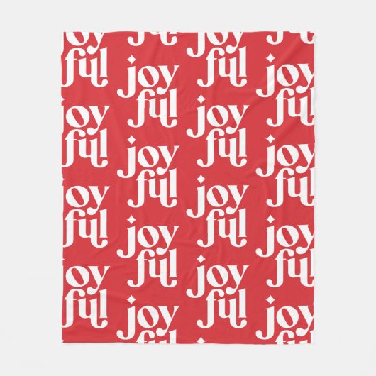 Moderne minimale vrolijke typografie rode feestdag fleece deken (Voorkant)