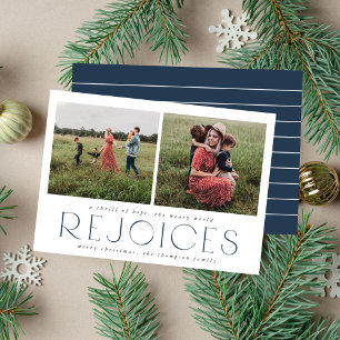 Moderne, minimale vrolijkheid religieuze kerstfoto feestdagenkaart