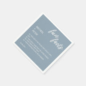 Moderne, minimale vuilnisblauwe vun bruiloft servet (Hoek)