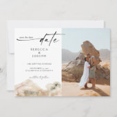 Moderne minimale Waterverf bruiloft Save The Date (Voorkant)