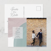 Moderne, minimale Waterverf foto slaat de datum op Briefkaart (Voorkant / Achterkant)