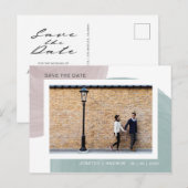 Moderne, minimale Waterverf foto slaat de datum op Briefkaart (Voorkant / Achterkant)