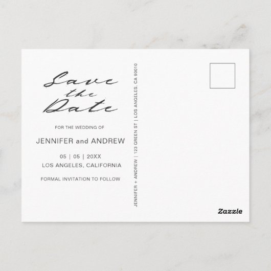 Moderne, minimale Waterverf foto slaat de datum op Briefkaart (Achterkant)