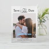 Moderne, minimale Waterverf foto slaat de datum op Save The Date (Staand voorkant)