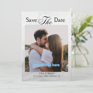 Moderne, minimale Waterverf foto slaat de datum op Save The Date