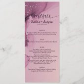Moderne, minimale Waterverf Gold Glitter Wedding Menu (Voorkant)