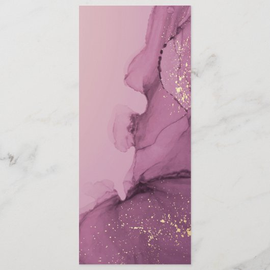 Moderne, minimale Waterverf Gold Glitter Wedding Menu (Achterkant)