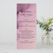 Moderne, minimale Waterverf Gold Glitter Wedding Menu (Staand voorkant)