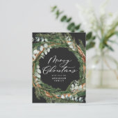 Moderne, minimale waterverf met zwarte kerst feestdagenkaart (Staand voorkant)