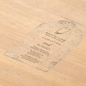 Moderne minimale Waterverf Oyster Beach bruiloft Acryl Uitnodigingen (Laagn)