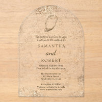 Moderne minimale Waterverf Oyster Beach bruiloft