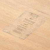 Moderne minimale Waterverf Oyster Beach bruiloft Acryl Uitnodigingen (Laagn)