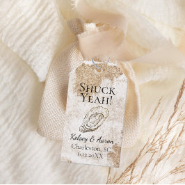 Moderne minimale Waterverf Oyster Beach bruiloft Cadeaulabel