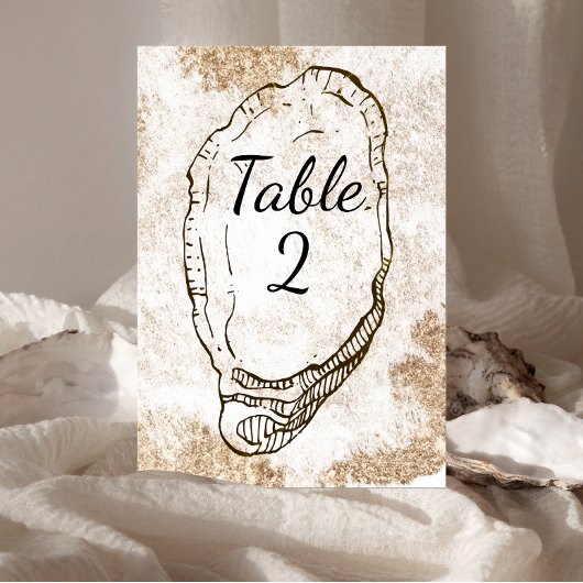 Moderne minimale Waterverf Oyster Beach bruiloft Kaart