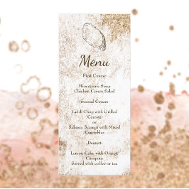 Moderne minimale Waterverf Oyster Beach bruiloft Menu