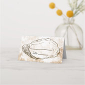 Moderne minimale Waterverf Oyster Beach bruiloft Plaatskaartje (Voorkant)