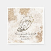 Moderne minimale Waterverf Oyster Beach bruiloft Servet (Voorkant)