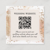 Moderne minimale Waterverf strand bruiloft QR-code Informatiekaartje (Achterkant)
