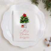 Moderne minimale Waterverf Vrolijke kerstboom Feestdagenkaart