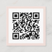 Moderne minimale wazige roze orde dank u qr code vierkante visitekaartje (Achterkant)