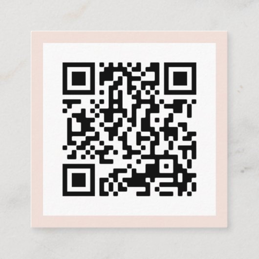 Moderne minimale wazige roze orde dank u qr code vierkante visitekaartje (Achterkant)