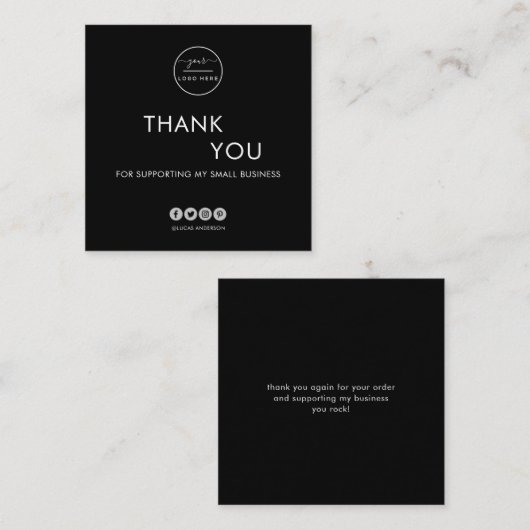 Moderne, minimale wazige roze orde dank u squar vierkante visitekaartje (Voorkant / Achterkant)