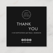 Moderne, minimale wazige roze orde dank u squar vierkante visitekaartje (Voorkant)