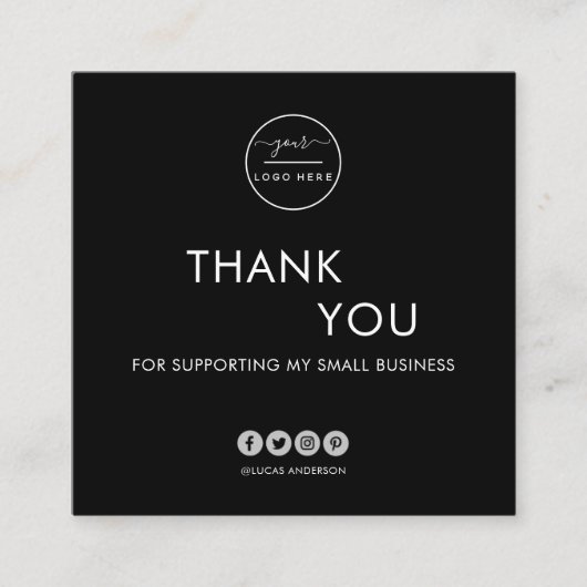 Moderne, minimale wazige roze orde dank u squar vierkante visitekaartje (Voorkant)