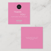 Moderne, minimale wazige roze orde dank u squar vierkante visitekaartje (Voorkant / Achterkant)