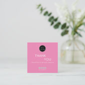 Moderne, minimale wazige roze orde dank u squar vierkante visitekaartje (Staand voorkant)