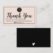 Moderne, minimale wazige roze volgorde dank u visitekaartje (Voorkant / Achterkant)