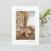 Moderne minimale We Eloped bruiloft aankondiging (Staand voorkant)