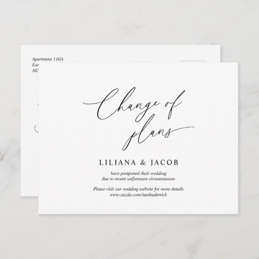 Moderne, minimale weddenschap-uitnodiging opnieuw briefkaart (Voorkant / Achterkant)