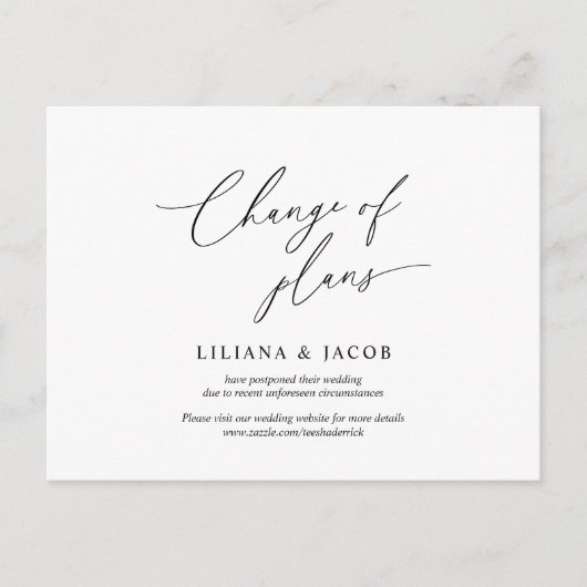 Moderne, minimale weddenschap-uitnodiging opnieuw  briefkaart (Voorkant)